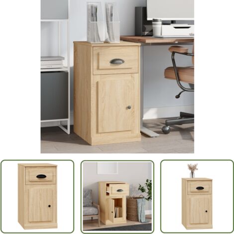 The Living Store Beistellschrank mit Schublade Sonoma-Eiche 40x50x75 cm - Schreibtisch - Wohnzimmermöbel - Kommode - Regal - Möbelstück