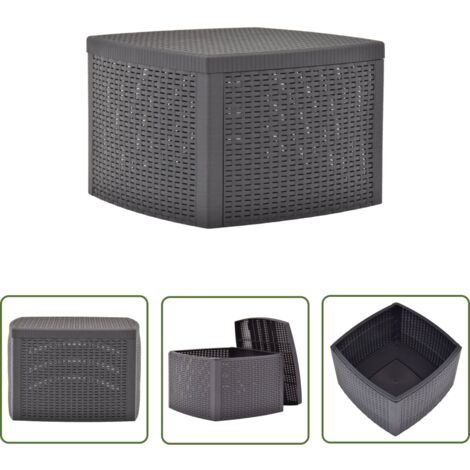 The Living Store Beistelltisch Mokka 54×54×36,5 cm Kunststoff - Beistelltisch - Gartentisch - Rattan Tisch - Outdoor Möbel - Balkon Dekoration