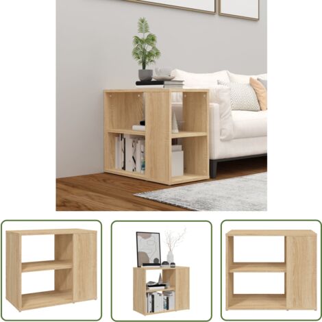 The Living Store Beistelltisch Sonoma-Eiche 60x30x50 cm Holzwerkstoff - Bücherregal - Wohnzimmermöbel - Regal - Beistelltisch - Holzregale