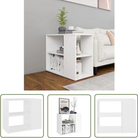 The Living Store Beistelltisch Weiß 60x30x50 cm Holzwerkstoff - Bücherregal - Wohnzimmermöbel - Beistelltisch - Regal Weiß - Holzwerkstoff