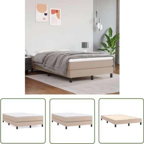 The Living Store Bettgestell Cappuccino-Braun 120x200 cm Kunstleder - Bettes Gestell - Schlafzimmer Möbel - Kunstleder Bett - Doppelbett - Boxspringbetten