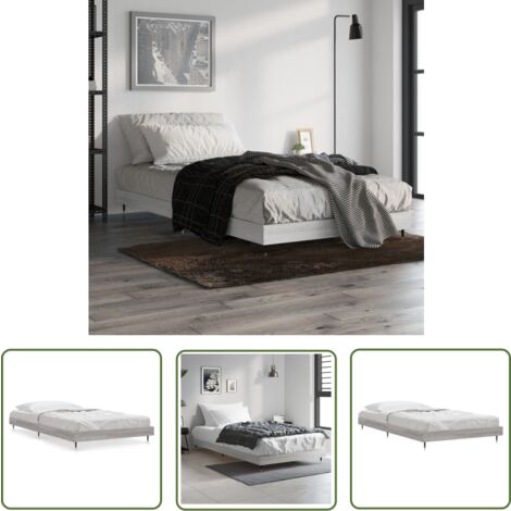 The Living Store Bettgestell Grau Sonoma 90x200 cm Holzwerkstoff - Holzbettfassungen - Bettrahmen - Doppelbett - Einzelbett - Grau Sonoma