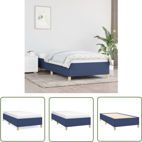 The Living Store Bettgestell ohne Matratze Blau 80x200 cm Stoff - Bettrahmen - Holzbettfundament - Single Bett - Blau - Lattenrost
