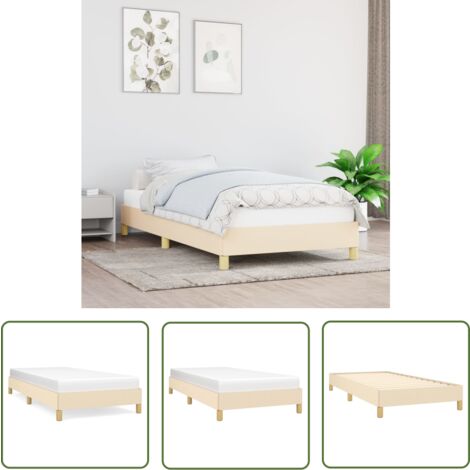 The Living Store Bettgestell ohne Matratze Blau 90x190 cm Stoff - Bettrahmen - Doppelbett - Boxspringbetten - Lattenrost - Schlafzimmermöbel