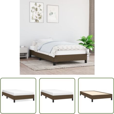 The Living Store Bettgestell ohne Matratze Dunkelbraun 100x200 cm Stoff - Bettrahmen - Doppelbett - Lattenrost - Holzrahmen - Massivholzbette