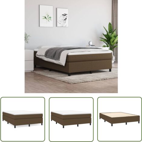 The Living Store Bettgestell ohne Matratze Dunkelbraun 140x190 cm Stoff - Bettes Gestell - Doppelbett - Holzrahmen - Lattenrost - Massivholzbetten