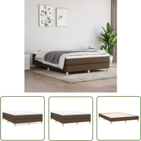 The Living Store Bettgestell ohne Matratze Dunkelbraun 140x200 cm Stoff - Bettes Gestell - Doppelbett - Boxspringbetten - Lattenrost - Holzrahmen