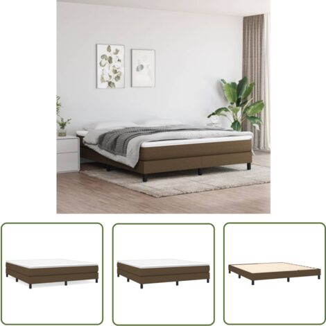 The Living Store Bettgestell ohne Matratze Dunkelbraun 180x200 cm Stoff - Betten Gestell - Doppelbett - Boxspringbetten - Lattenrost - Holzrahmen