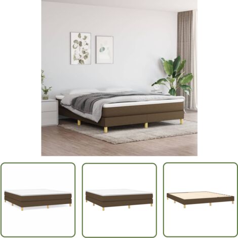 The Living Store Bettgestell ohne Matratze Dunkelbraun 180x200 cm Stoff - Bettes Gestell - Doppelbett - Boxspringbetten - Lattenrost - Holzrahmen