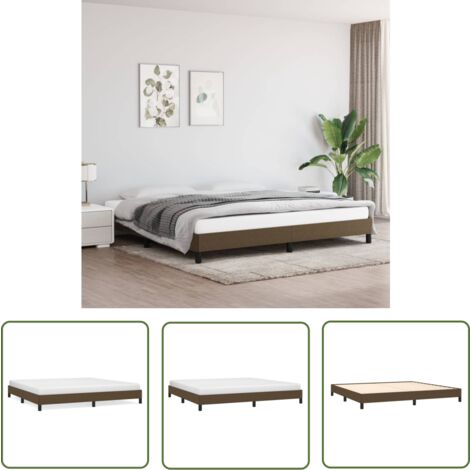 The Living Store Bettgestell ohne Matratze Dunkelbraun 200x200 cm Stoff - Bettrahmen - Doppelbett - Boxspringbetten - Lattenrost - Holzrahmen
