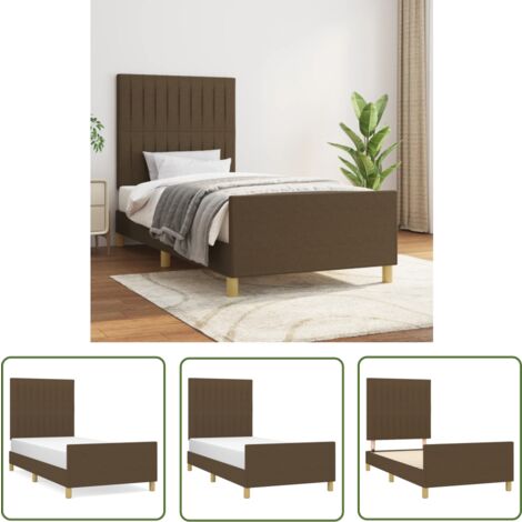 The Living Store Bettgestell ohne Matratze Dunkelbraun 80x200 cm Stoff - Bettes Gestell - Holzbetten - Lattenrost - Doppelbett - Boxspringbett
