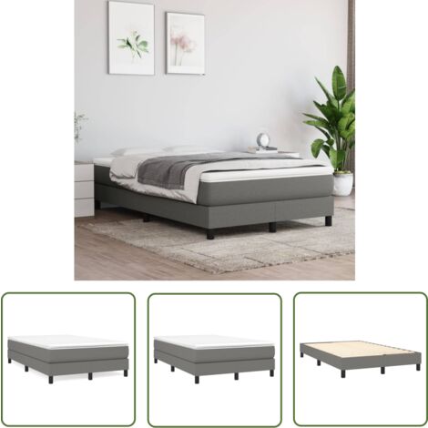 The Living Store Bettgestell ohne Matratze Dunkelgrau 120x200 cm Stoff - Bettes Gestell - Doppelbett - Boxspringbetten - Schlafzimmer Möbel - Grau Bett