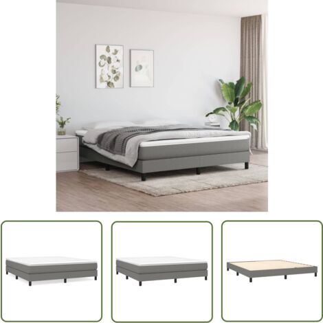 The Living Store Bettgestell ohne Matratze Dunkelgrau 180x200 cm Stoff - Bettes Gestell - Doppelbett - Boxspringbetten - Lattenrost - Dunkelgrau