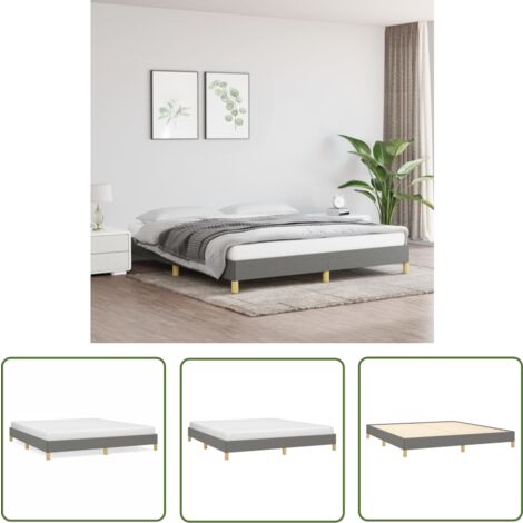The Living Store Bettgestell ohne Matratze Dunkelgrau 180x200 cm Stoff - Bettrahmen - Doppelbett - Boxspringbetten - Lattenrost - Schlafzimmermöbel