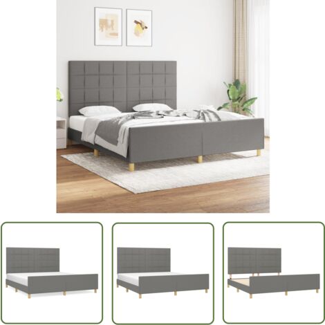 The Living Store Bettgestell ohne Matratze Dunkelgrau 180x200 cm Stoff - Bettsofa - Doppelbett - Boxspringbetten - Lattenrost - Schlafzimmermöbel