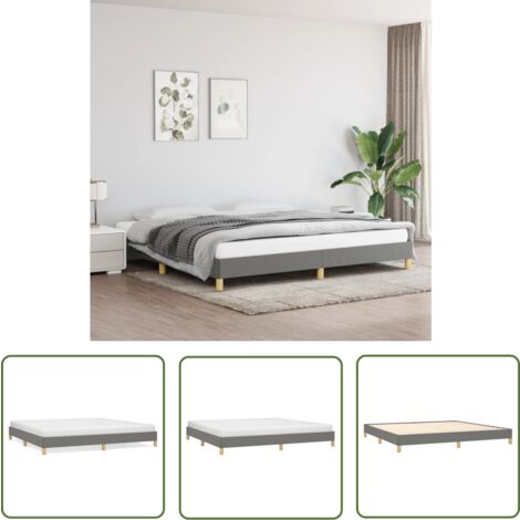 The Living Store Bettgestell ohne Matratze Dunkelgrau 200x200 cm Stoff - Bettrahmen - Doppelbett - Boxspringbetten - Lattenrost - Schlafzimmermöbel