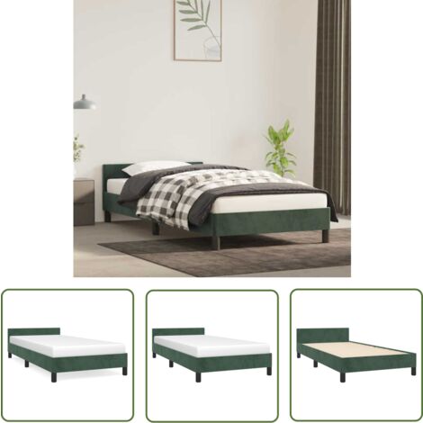 The Living Store Bettgestell ohne Matratze Dunkelgrün 80x200 cm Samt - Samtbett - Doppelbett - Boxspringbetten - Bettsofa - Lattenrost