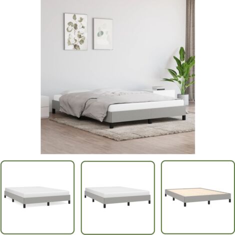 The Living Store Bettgestell ohne Matratze Hellgrau 140x200 cm Stoff - Bettrahmen - Doppelbett - Boxspringbetten - Lattenrost - Schlafzimmermöbel