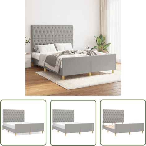 The Living Store Bettgestell ohne Matratze Hellgrau 140x200 cm Stoff - Bettsofa - Boxspringbetten - Lattenrost - Doppelbett - Einzelbett