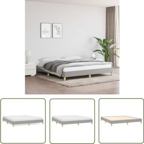 The Living Store Bettgestell ohne Matratze Hellgrau 180x200 cm Stoff - Bettrahmen - Doppelbett - Boxspringbetten - Lattenrost - Schlafzimmermöbel