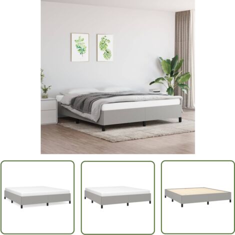 The Living Store Bettgestell ohne Matratze Hellgrau 180x200 cm Stoff - Bettrahmen - Doppelbett - Boxspringbetten - Lattenrost - Schlafzimmermöbel