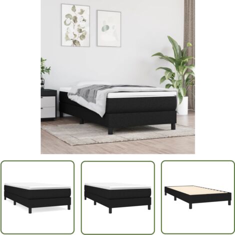 The Living Store Bettgestell ohne Matratze Schwarz 100x200 cm Stoff - Bettes - Doppelbett - Boxspringbetten - Lattenrost - Schlafzimmermöbel