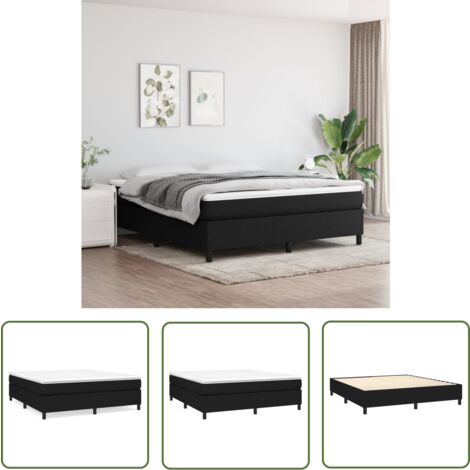 The Living Store Bettgestell ohne Matratze Schwarz 180x200 cm Stoff - Doppelbett - Boxspringbetten - Lattenrost - Bettgestell - Schlafzimmermöbel