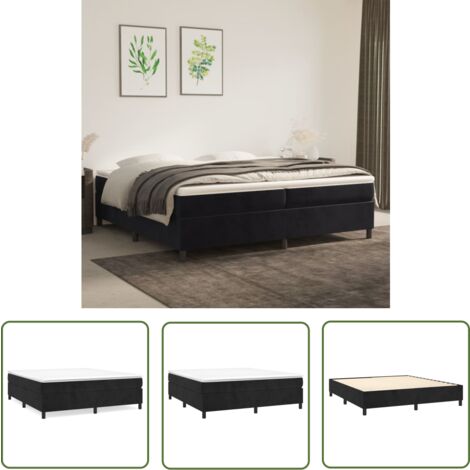 The Living Store Bettgestell ohne Matratze Schwarz 200x200 cm Samt - Samtbettwäsche - Doppelbett - Boxspringbett - Schlafzimmer Dekoration - Luxusbett