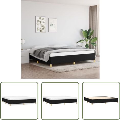 The Living Store Bettgestell ohne Matratze Schwarz 200x200 cm Stoff - Bettrahmen - Doppelbett - Boxspringbetten - Schlafzimmermöbel - Massivholzmöbel