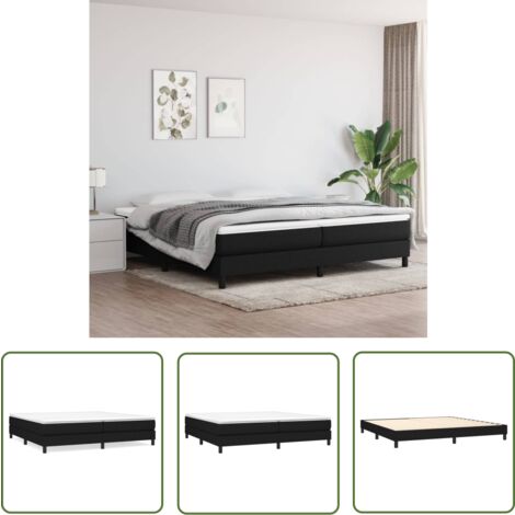 The Living Store Bettgestell ohne Matratze Schwarz 200x200 cm Stoff - Doppelbett - Boxspringbettwäsche - Lattenrost - Bettsofa - Schwarzes Bett