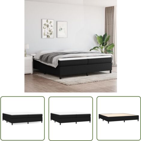 The Living Store Bettgestell ohne Matratze Schwarz 200x200 cm Stoff - Doppelbett - Boxspringbettwäsche - Lattenrost - Bettsofa - Schwarzes Bett