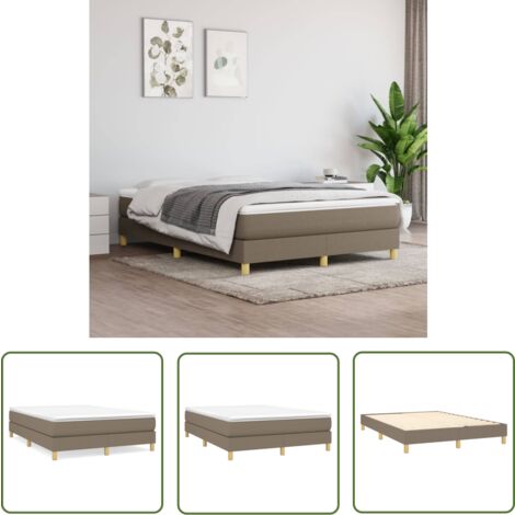 The Living Store Bettgestell ohne Matratze Taupe 140x200 cm Stoff - Bettes - Doppelbett - Boxspringbetten - Lattenrost - Schlafzimmermöbel