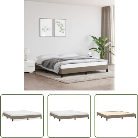The Living Store Bettgestell ohne Matratze Taupe 180x200 cm Stoff - Bettrahmen - Doppelbett - Boxspringbetten - Lattenrost - Schlafzimmermöbel