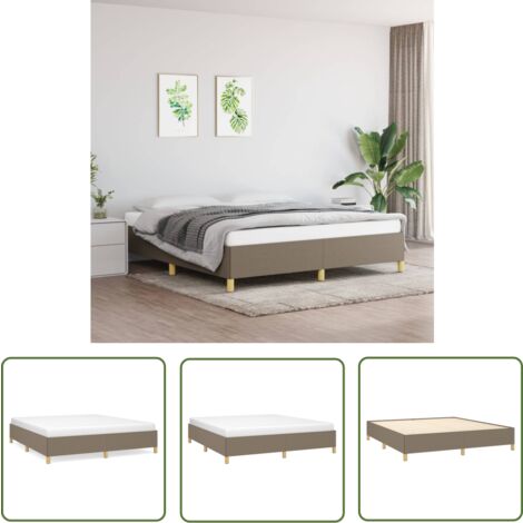 The Living Store Bettgestell ohne Matratze Taupe 180x200 cm Stoff - Bettrahmen - Doppelbett - Boxspringbetten - Lattenrost - Schlafzimmermöbel