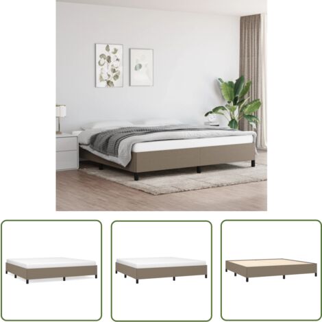 The Living Store Bettgestell ohne Matratze Taupe 200x200 cm Stoff - Bettrahmen - Doppelbett - Boxspringbetten - Lattenrost - Schlafzimmermöbel