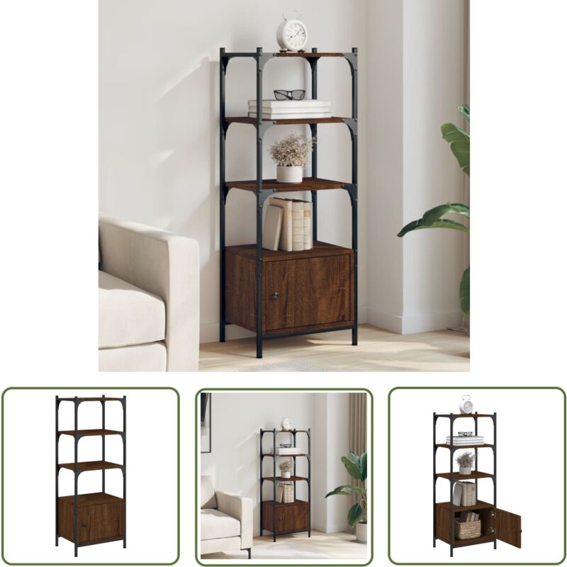 The Living Store - Bibliothèque à 3 niveaux chêne brun 41x30x109,5 cm - Bibliothèque Murale - Bibliothèque Design - Bibliothèque Moderne - Étagère