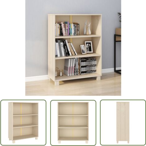 The Living Store Bibliothèque HAMAR Marron miel 85x35x112 cm Bois de pin massif - Bibliothèque - Meuble De Rangement - Étagère - Bibliothèque Design - Bibliothèque Rustique