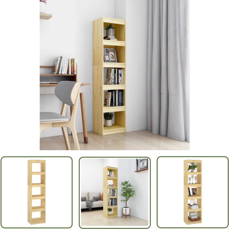 The Living Store - Bibliothèque/Séparateur de pièce 40x30x167,5 cm pin massif - Bibliothèque - Meuble De Rangement - Étagère - Séparateur De Pièce