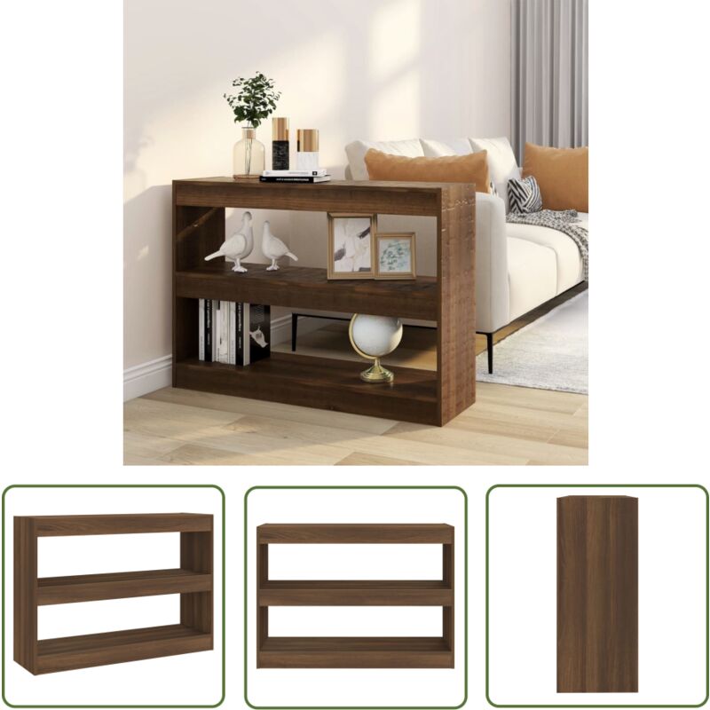 The Living Store - Bibliothèque/Séparateur de pièce chêne marron 100x30x72 cm - Bibliothèque - Étagère - Meuble De Rangement - Mobilier Intérieur