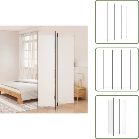 The Living Store Biombo divisor de 3 paneles de tela blanco 150x220 cm - Biombo de tela