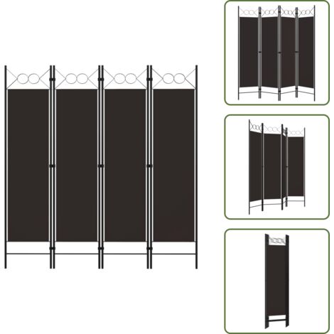 The Living Store Biombo divisor de 4 paneles marrón 160x180 cm - Biombo de pie