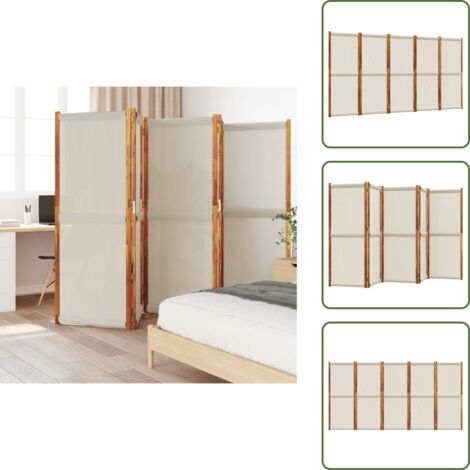 The Living Store Biombo divisor de 5 paneles gris claro 350x180 cm - Biombo exterior