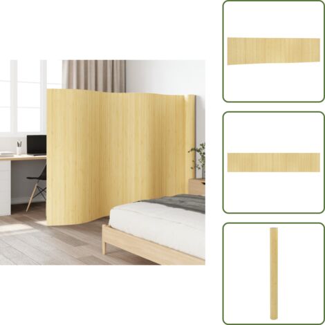The Living Store Biombo divisor de bambú color natural claro ancho 800 cm alto 165 cm - Separador de ambientes
