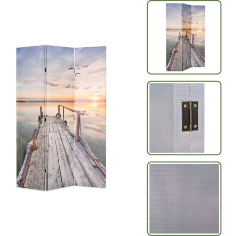 The Living Store Biombo divisor plegable 120x170 cm lago - Separador de ambientes