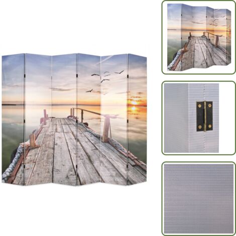 The Living Store Biombo divisor plegable 228x170 cm lago - Separador de ambientes