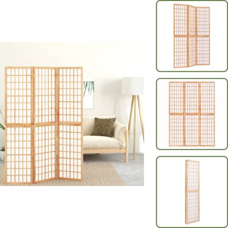 The Living Store Biombo plegable con 3 paneles estilo japonés 120x170 cm - Diseño japonés