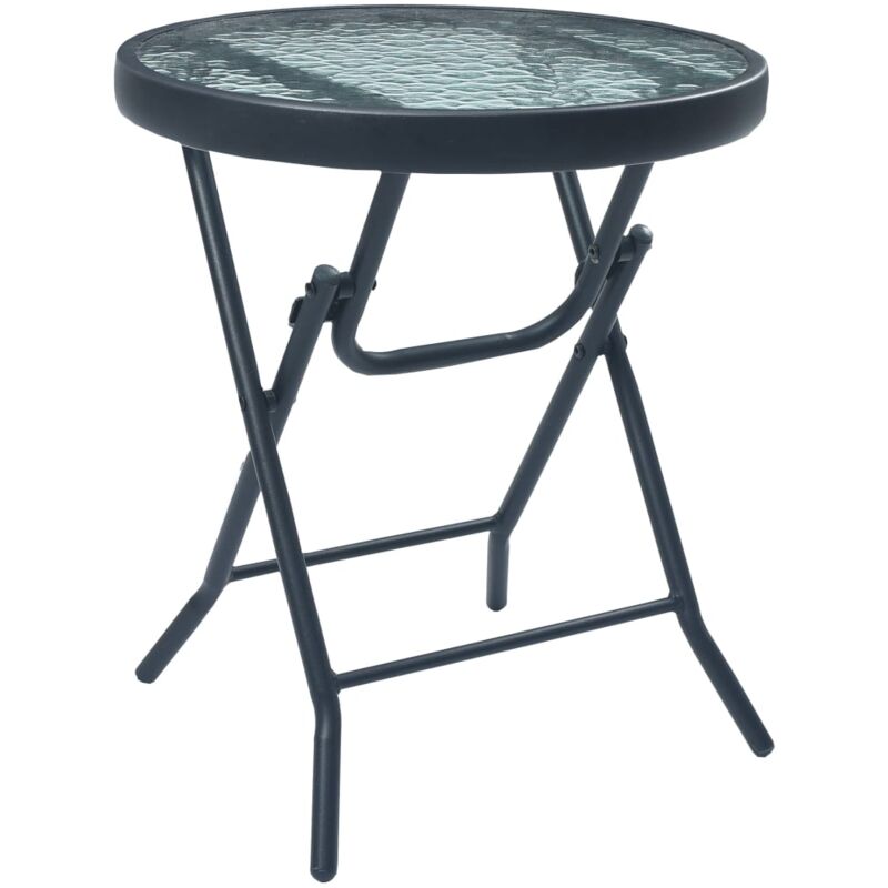 Vidaxl - Table de bistro Noir 40x46 cm Acier et verre