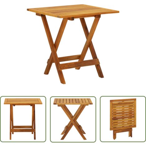 The Living Store Bistrotisch 46x46x47 cm Massivholz Akazie - Holztisch - Esszimmertisch - Balkontisch - Gartenmöbel - Outdoor Möbel