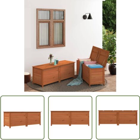 The Living Store Boîte à coussins d'extérieur Marron 150x50x56 cm Sapin massif - Boîte À Coussins - Coffre De Jardin - Rangement Extérieur - Meuble De Jardin - Bois Massif