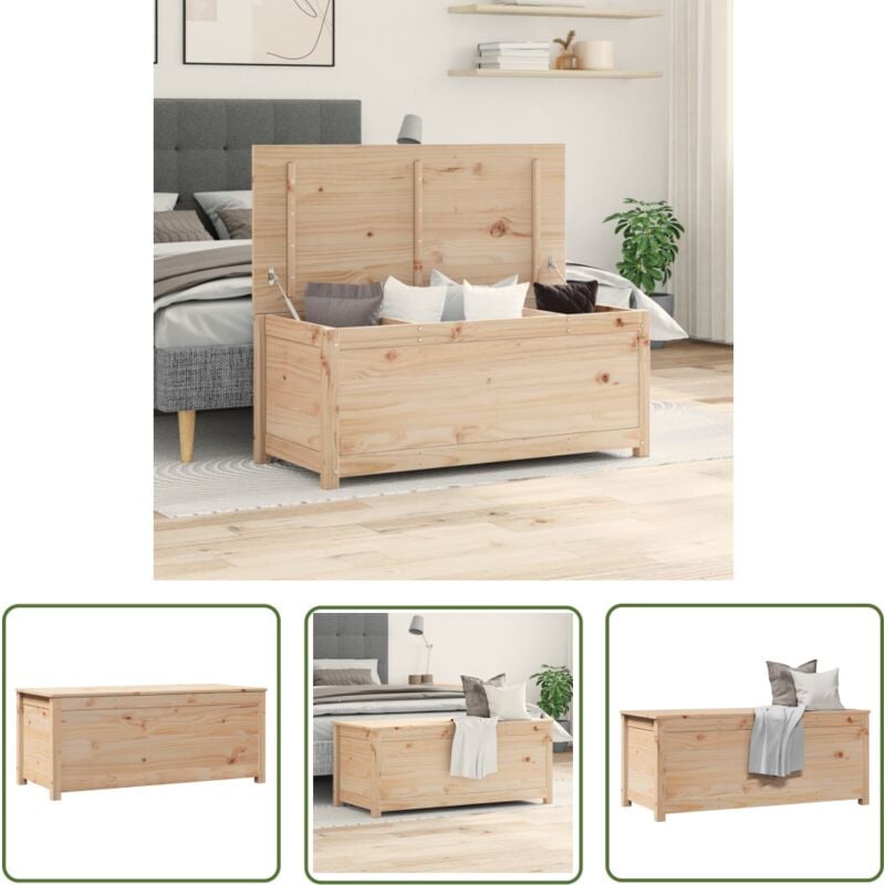 Boîte de rangement 110x50x45,5 cm Bois massif de pin - Boîte De Rangement - Meuble De Rangement - Rangement Intérieur - Bois Massif - Pin - The
